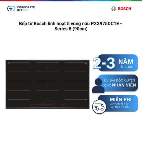 Bếp từ Bosch linh hoạt 5 vùng nấu PXX975DC1E - Series 8 (90cm)
