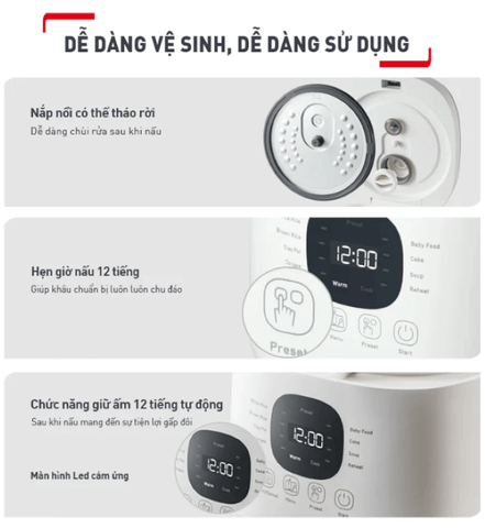 Nồi cơm điện tử Tefal Rice Mate Mini 0.7L RK515168 (Tặng 1 Dao gọt trái cây Tefal Comfort 9cm)