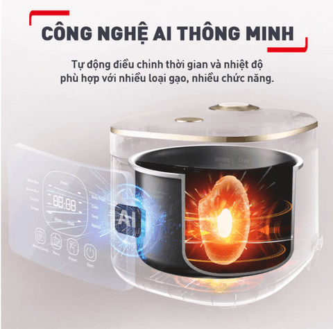 Nồi cơm điện tử Tefal Rice Mate Mini 0.7L RK515168 (Tặng 1 Dao gọt trái cây Tefal Comfort 9cm)