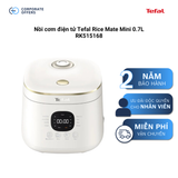 Nồi cơm điện tử Tefal Rice Mate Mini 0.7L RK515168 (Tặng 1 Dao gọt trái cây Tefal Comfort 9cm)