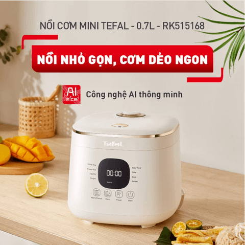 Nồi cơm điện tử Tefal Rice Mate Mini 0.7L RK515168 (Tặng 1 Dao gọt trái cây Tefal Comfort 9cm)