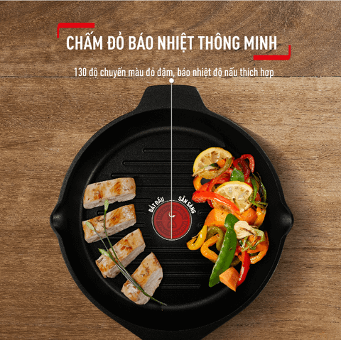 Chảo đúc cao cấp nướng, chiên Tefal Robusto có miệng rót 26cm