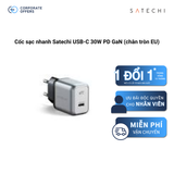 Cốc sạc nhanh Satechi USB-C 30W PD GaN (chân tròn EU)