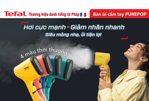 Bàn ủi hơi nước cầm tay Pure Pop Tefal DT2026E1 -  Vàng (Tặng 1 Hộp nhựa vuông Tefal Masterseal 0.8L)