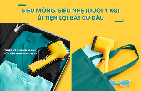 Bàn ủi hơi nước cầm tay Pure Pop Tefal DT2026E1 -  Vàng (Tặng 1 Hộp nhựa vuông Tefal Masterseal 0.8L)