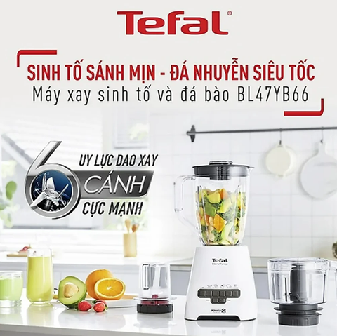 Máy xay sinh tố Tefal BlendForce+ Piano BL47YB66 - Xám (Tặng 1 Dao gọt trái cây Tefal Comfort 9cm)