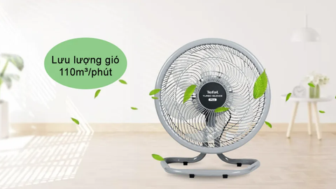 Quạt sàn TEFAL TB Silence Plus VH686790 - Xám Cánh Trắng