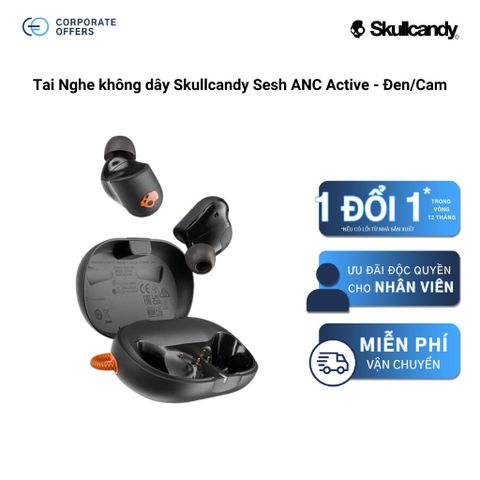 Tai Nghe không dây Skullcandy Sesh ANC Active - Đen/Cam
