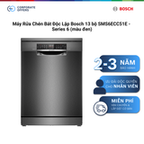 Máy Rửa Chén Bát Độc Lập Bosch 13 bộ SMS6ECC51E - Series 6, màu đen