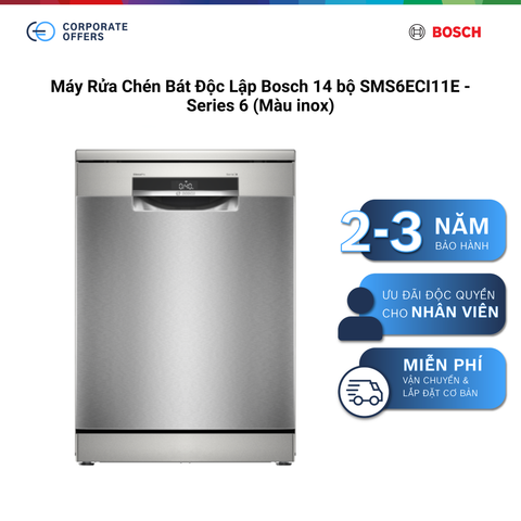 Máy Rửa Chén Bát Độc Lập Bosch 14 bộ SMS6ECI11E -  Series 6