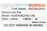 Nồi lẩu điện Supor H30FK802VN-136 5L