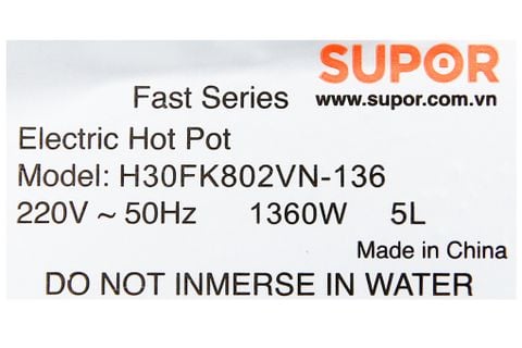 Nồi lẩu điện Supor H30FK802VN-136 5L