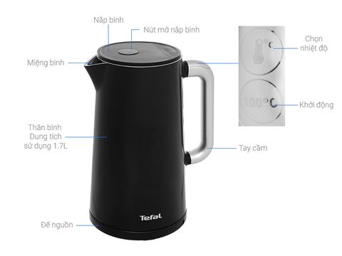 Bình đun siêu tốc Tefal Smart & Light KO850810 - 1800W, 1.7L