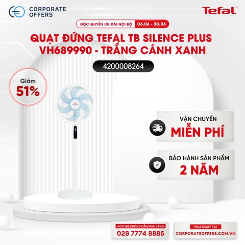 Quạt đứng TEFAL TB Silence Plus VH689990 - Trắng Cánh Xanh