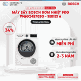 Máy sấy bơm nhiệt 9kg Bosch WQG24570SG - Series 6