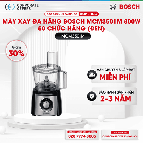 Máy xay đa năng Bosch MCM3501M 800W 50 chức năng (đen)