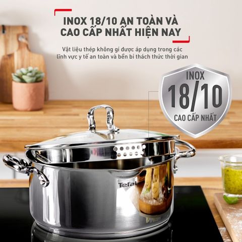 Bộ 3 nồi Tefal Duetto Plus (Quánh 16cm - 1.4L, Nồi 20cm - 2.8L, Nồi 24cm - 4.9L)