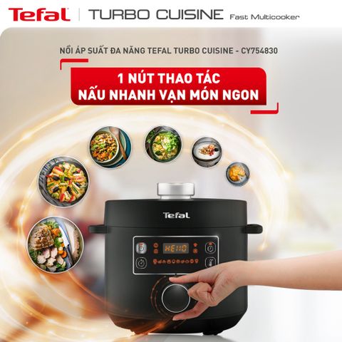 Nồi áp suất điện đa năng Tefal Turbo Cuisine 5L CY754830 (Tặng 1 Chảo chiên sâu lồng Tefal Day By Day 24cm)