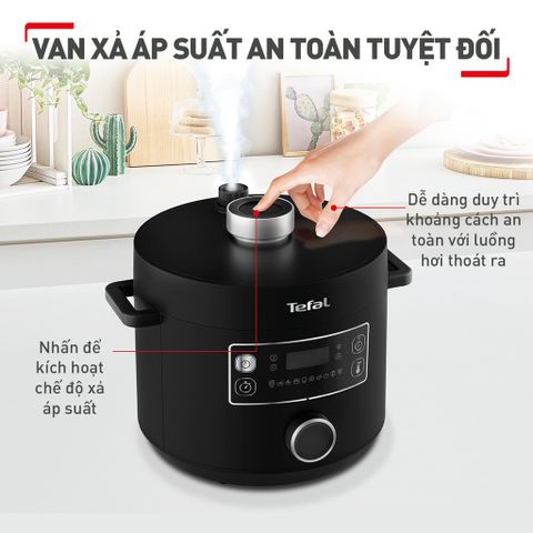 Nồi áp suất điện đa năng Tefal Turbo Cuisine 5L CY754830 (Tặng 1 Chảo chiên sâu lồng Tefal Day By Day 24cm)