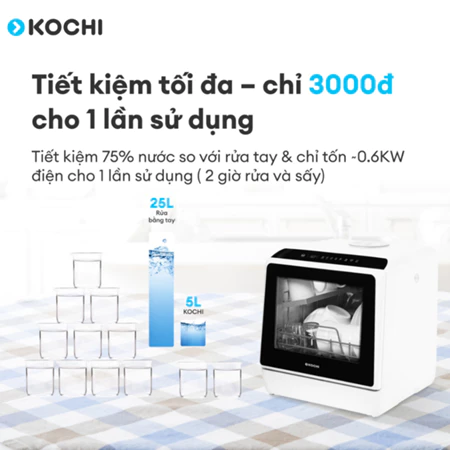 Máy rửa chén bát để bàn thông minh Kochi C400