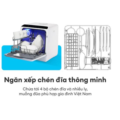 Máy rửa chén bát để bàn thông minh Kochi C400