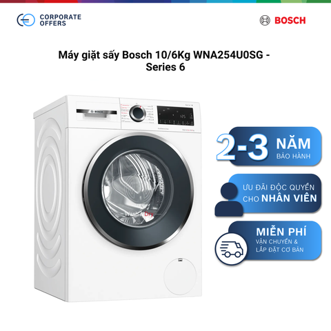 Máy giặt sấy Bosch 10/6Kg WNA254U0SG - Series 6
