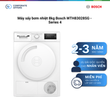 Máy sấy bơm nhiệt 8kg Bosch WTH83028SG - Series 4
