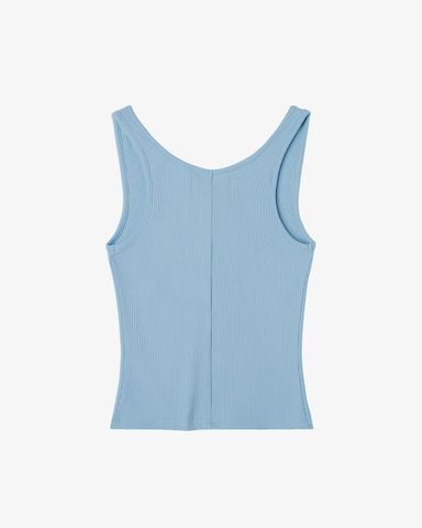  BABY BLUE RIPPED COTTON TANK TOP 