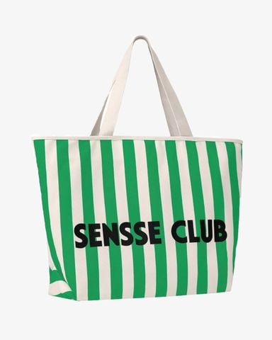  TOTE BAG - STRIPED - SENSSE CLUB - GREEN 