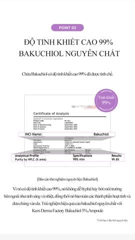  Tinh chất dưỡng sáng, chống nhăn và trẻ hóa da Derma Factory Bakuchiol 5% Ampoule 