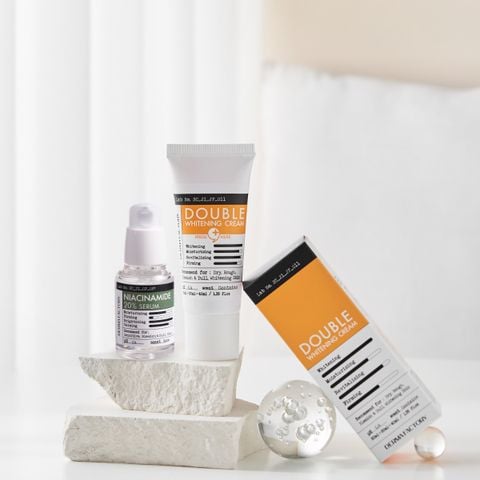  Combo sáng da giảm thâm nám (Kem Derma Factory Double Whitening Cream 40ml + Tinh chất Niacinamide 20% Serum 30ml) 