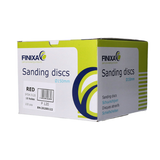  Giấy nhám tròn màu đỏ, dạng film nhựa, kích thước 150mm 