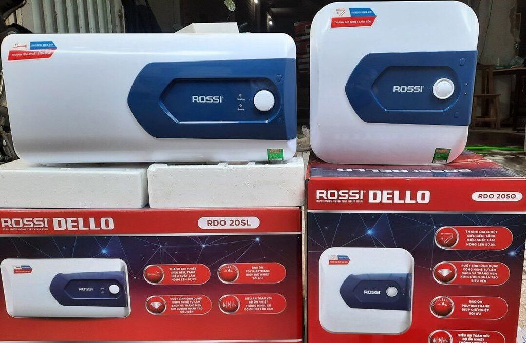 Bình tắm nóng lạnh Rossi Dello 15 lít vuông RDO15SQ