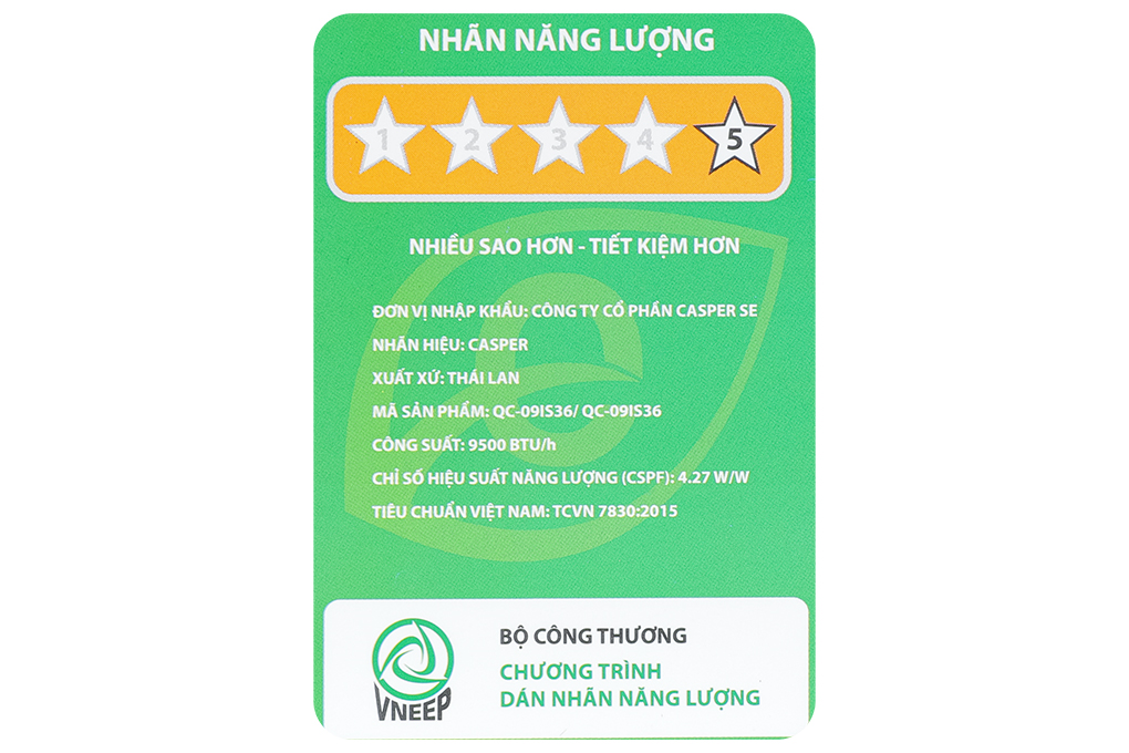 Máy lạnh Casper Inverter 1 HP QC-09IS36