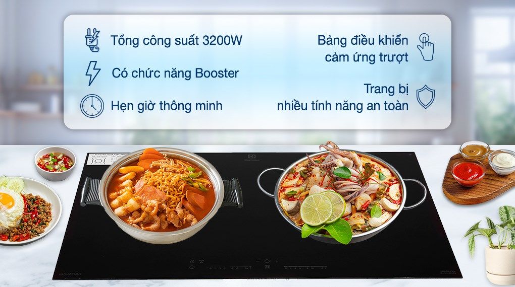 Bếp từ đôi lắp âm Electrolux EHI7260BB