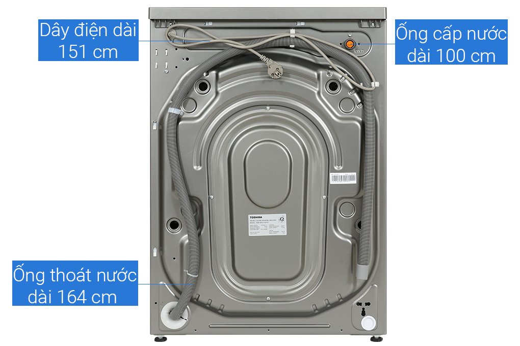 Máy giặt sấy Toshiba Inverter giặt 10.5 kg - sấy 7 kg TWD-BM115GF4V(SK)