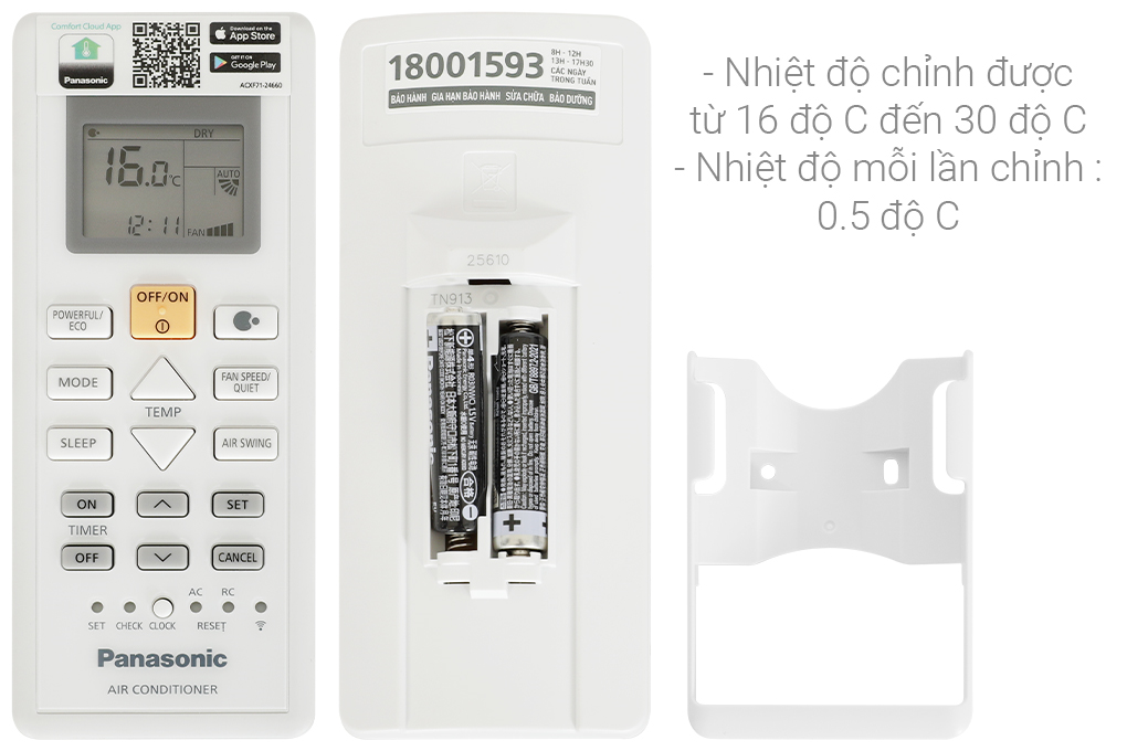 Máy lạnh 2 chiều Panasonic Inverter 1.5 HP CU/CS-YZ12AKH-8