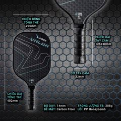 Unrex Pickleball VALOR Blue 14mm