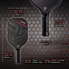 Unrex Pickleball VALOR Red 16mm