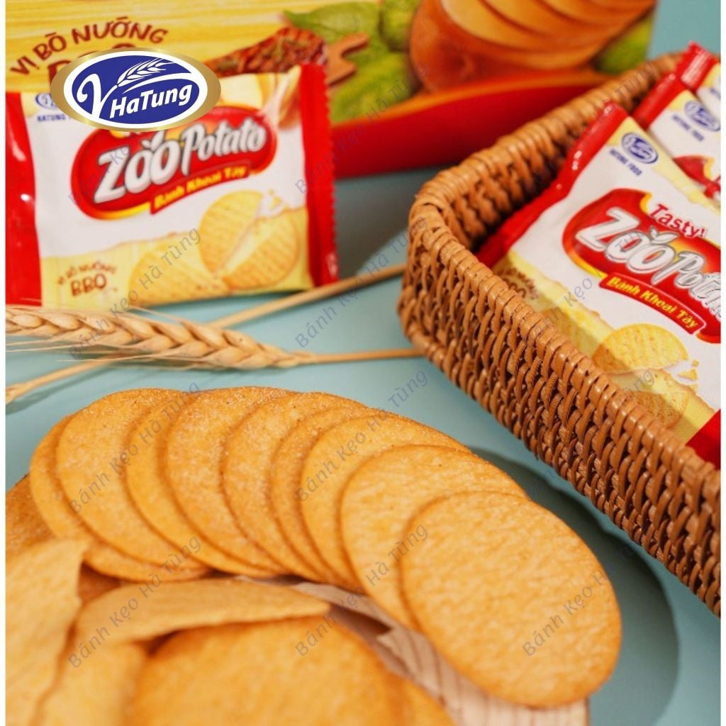 Bánh quy Cracker khoai tây giòn tươi Zoo Potato - Hộp 440g, gói 290g, nhiều vị
