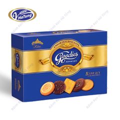 Bánh quy bơ Goodies - Hộp chữ nhật 200g, 2 màu xanh, đỏ