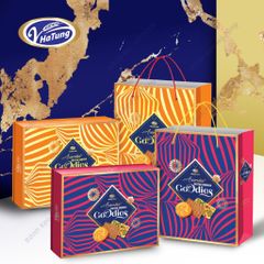 Bánh quy bơ thập cẩm nhiều vị Goodies - Hộp quà kèm túi 300g, 2 màu vàng, tím