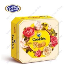 Bánh quy bơ Hoa Hồng - Hộp 120g - 260g, 3 màu xanh, vàng, đỏ