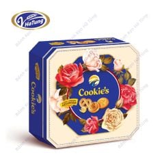 Bánh quy bơ Hoa Hồng - Hộp 120g - 260g, 3 màu xanh, vàng, đỏ