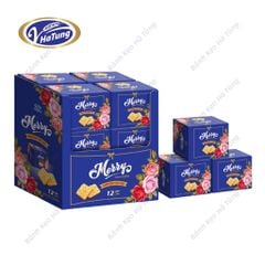 Bánh quy healthy hạt chia Merry - Lốc 12 hộp, 3 màu vàng, xanh, đỏ