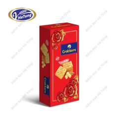 Bánh quy bơ giòn Hoa Hồng Cracker - Hộp 120g, 3 màu xanh, đỏ, vàng