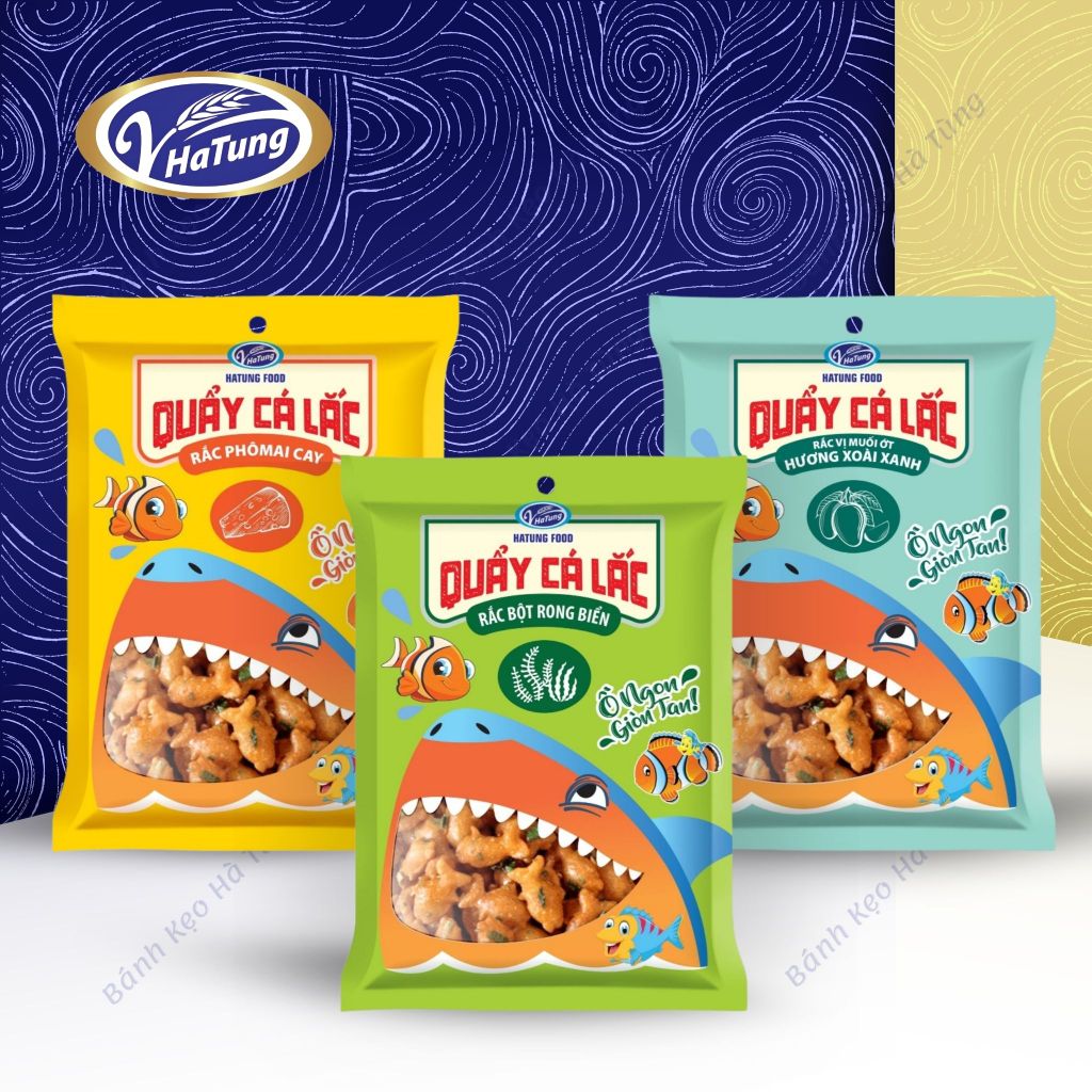 Snack quẩy cá lắc Ồ Ngon Giòn Tan nhiều vị - Gói 50g