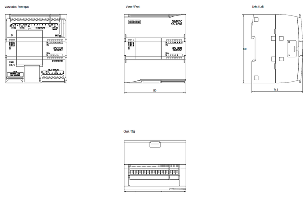 6ES7212-1HE40-0XB0 SIMATIC S7-1200 CPU 1212C DC/DC/rơle 8DI/6DQ/2AI Siemens