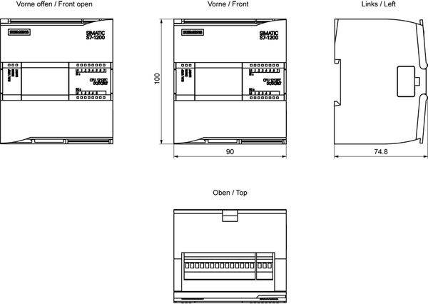 6ES7212-1HF40-0XB0 CPU SIMATIC S7-1200 1212FC DC/DC/rơle 8DI/6DQ/2AI Siemens