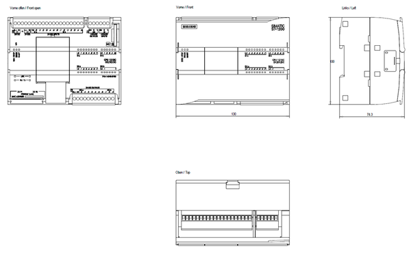 6ES7215-1AG40-0XB0 Bộ vi xử lý SIMATIC S7-1200 1215C DC/DC/DC 14DI / 10DQ / 2AI / 2AQ Siemens